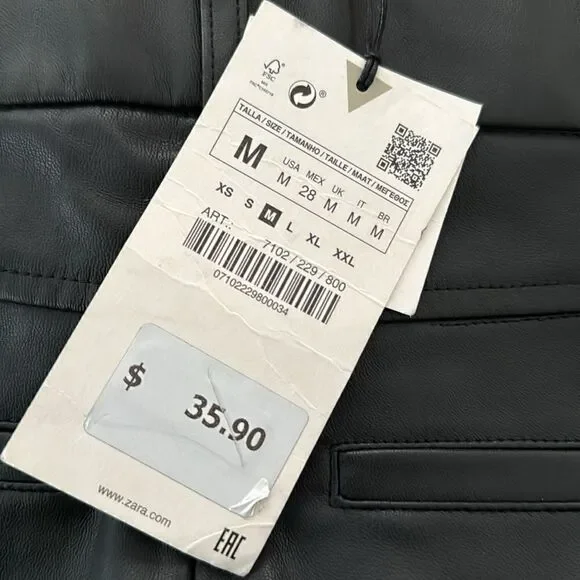 ZARA faux leather leggings NWT - Picture 7 of 10